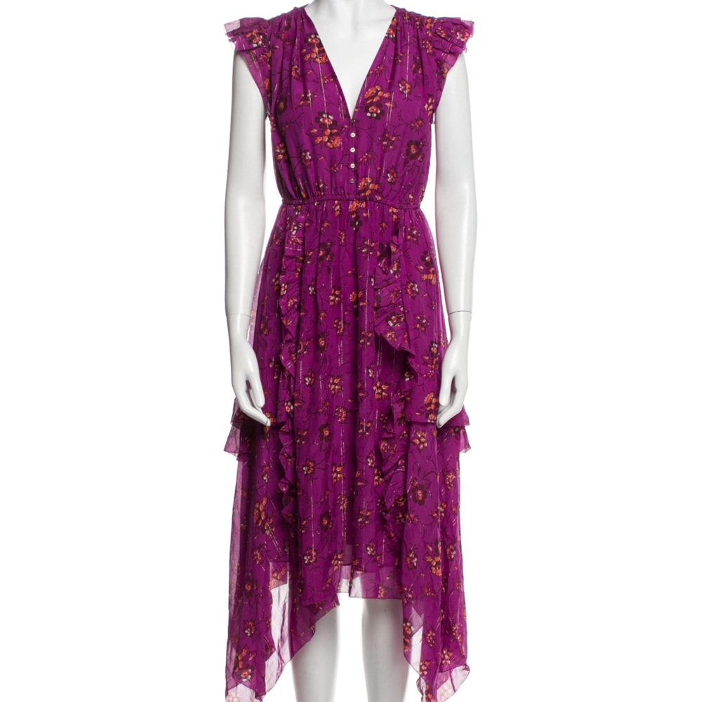 ULLA JOHNSON Ciel Floral Print Silk Blend dress - Picture 4 of 10